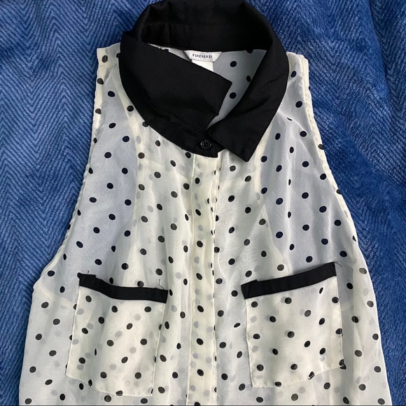 Shear Polka Dot Tank Top - Picture 6 of 9